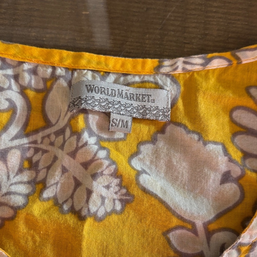 World Market Yellow Boho Soft Floral Dress 🤩 - Picture 6 of 8